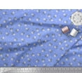thumbnail image 3 of Soimoi Blue Cotton Jersey Fabric Dot & Floral Printed Fabric 1 Yard 58 Inch Wide, 3 of 3