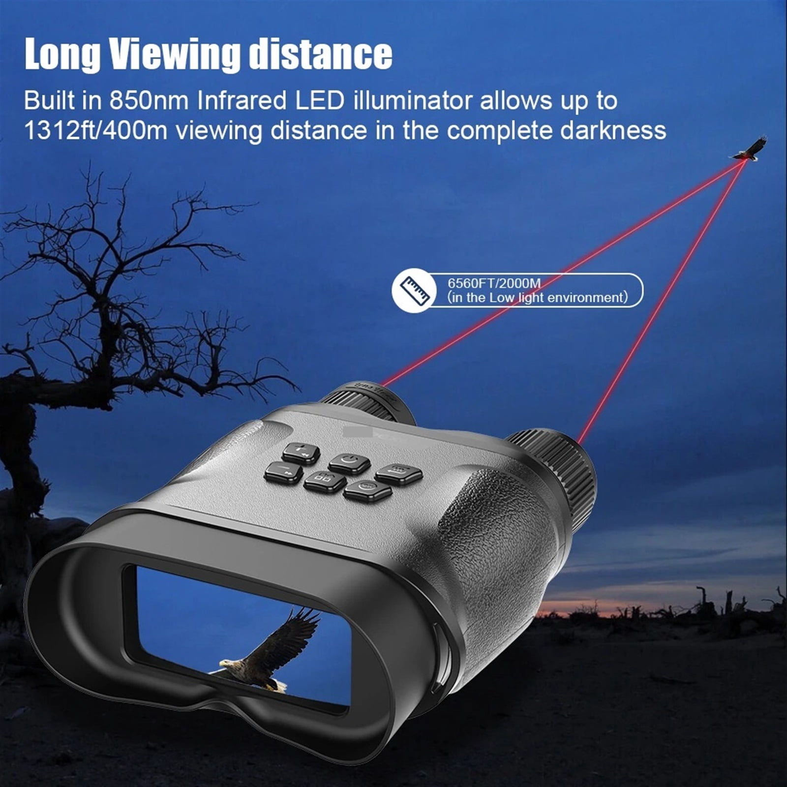 Powerful Night Vision Binoculars 2.3'' Large Screen Save Photo and Video with 32GB Memory Card visao noturno para caçar