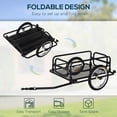 thumbnail image 4 of Bike Cargo Trailer Foldable Storage Bicycle Wagon Trailer with Universal Hitch Bike Attachment with 16" Wheels, Heavy-Duty, Black, 4 of 8