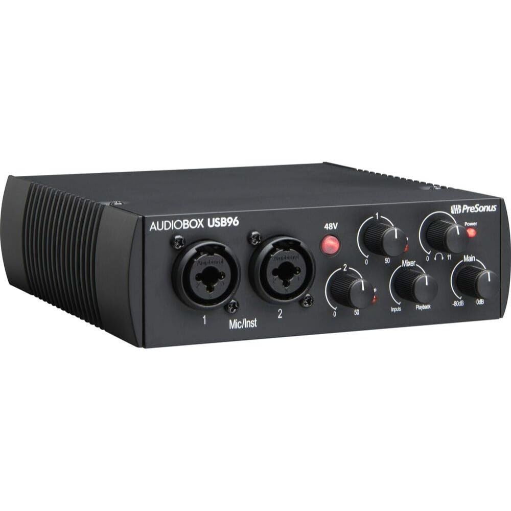 PreSonus AudioBox 96 25th Anniversary Studio Bundle – USB/MIDI Interface, Mic, Headphones & DAW