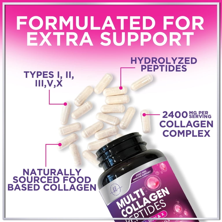 Hello Lovely, Multi Collagen Supplement 2400 mg Types I, II, III