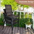thumbnail image 4 of Gymax 6PCS Outdoor PE Wicker Stacking Dining Chairs Patio Arm Chairs Mix Brown, 4 of 9
