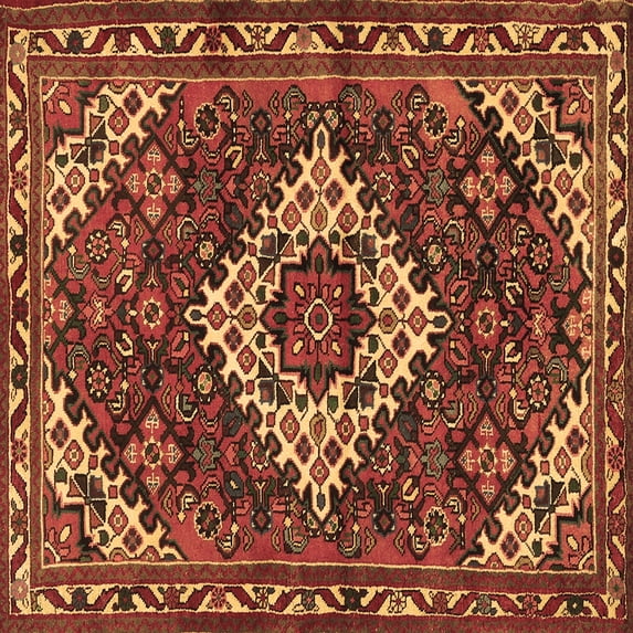 Ahgly Company Indoor Square Persian Brown Traditional Area Rugs, 4' Square