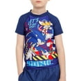 thumbnail image 3 of Sonic the Hedgehog Boys Rash Guard and Swim Shorts Set Blue Sizes 6-14, 3 of 3