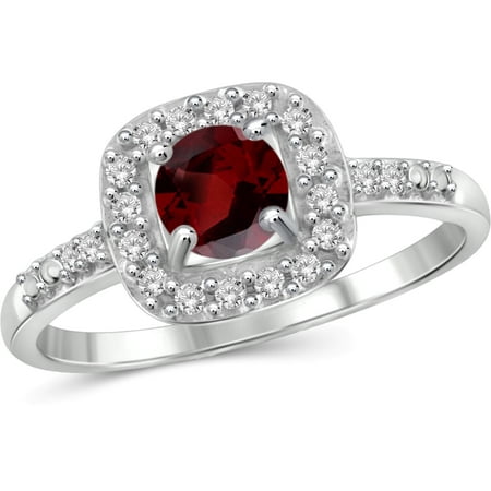 JewelersClub 1/2 Carat T.G.W. Garnet And White Diamond Accent Sterling Silver Ring