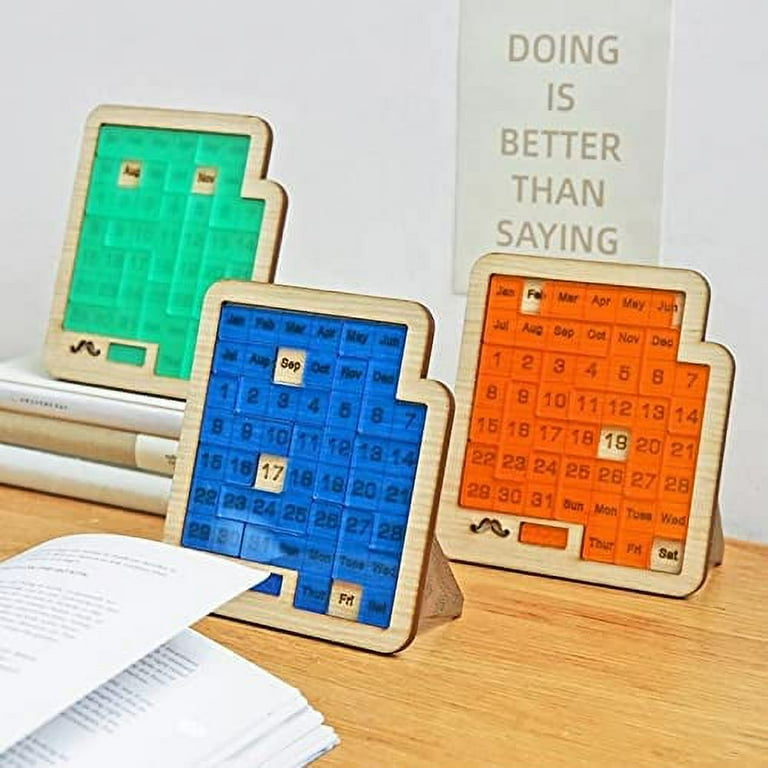 Taqqpue Wooden Daily Calendar Puzzle Toys - A Puzzle A Day,365