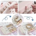 thumbnail image 4 of Caja de joyería para mujer, organizador de joyas de viaje, doble capa para collar, pendientes, anillos, estuche de joyería JFHHH pequeña, 4 of 5