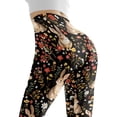 thumbnail image 5 of DISNIMO Rabbit Flower Printed Yoga Pants Leggings for Women, Soft High Waisted Yoga Pants Tummy Control, Stretch Workout Leggings for Yoga Gym, Black, L, 5 of 6