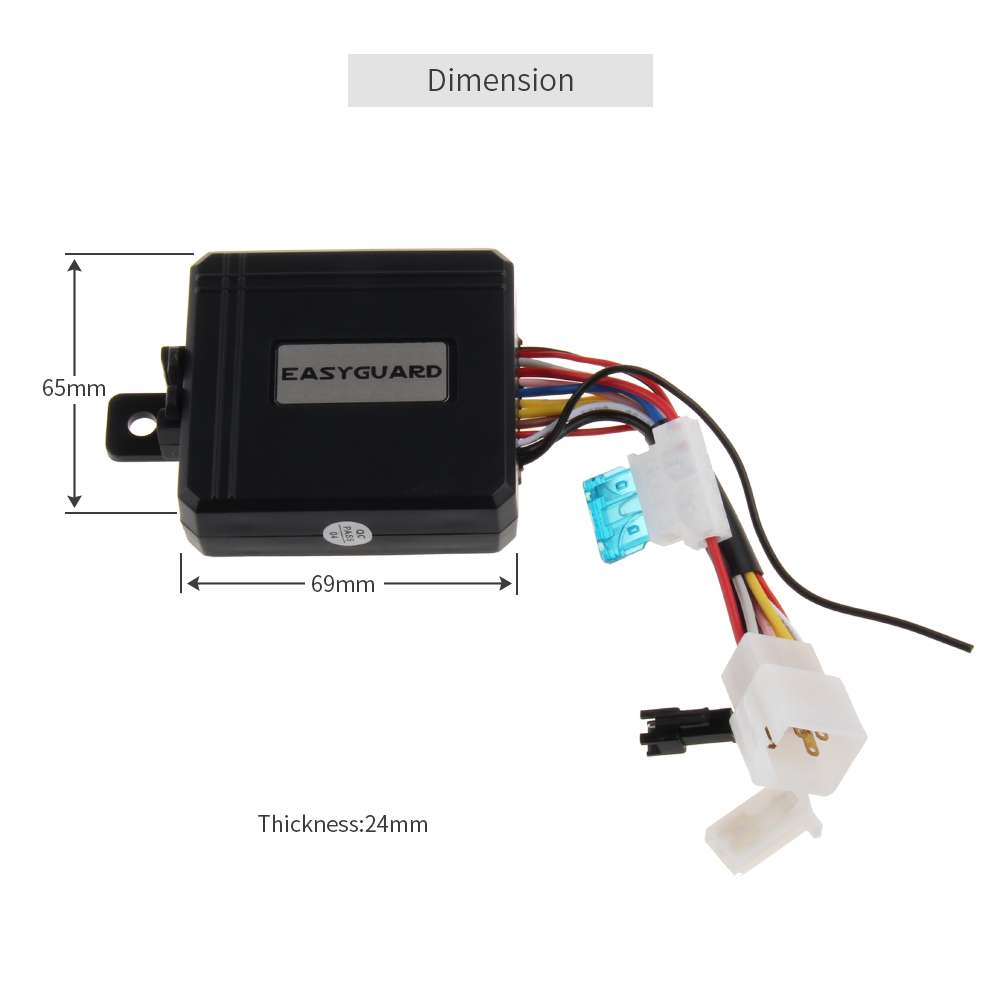 EASYGUARD EM211 2 Way Motorcycle Alarm System with Remote Start Starter Shock Sensor tilt Motion Sensor DC12V LCD Display