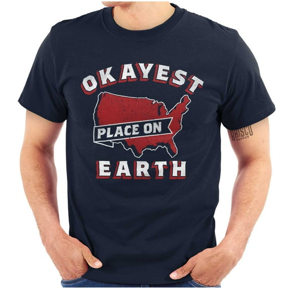 America Okayest Place on Earth Men's Graphic T Shirt Tees Brisco Brands S