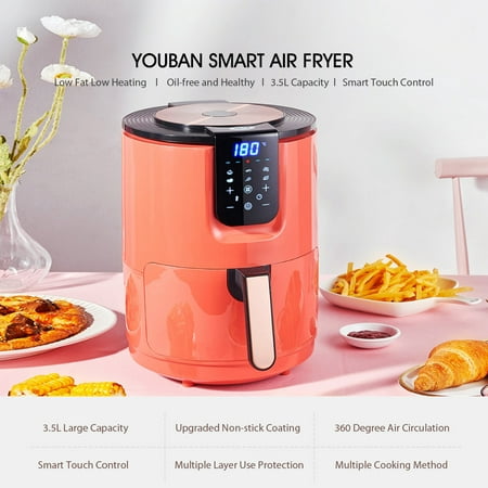Air Fryer, 4.8QT Airfryer 1400W Electric Hot Oven Oilless Cooker with LCD  Touch Screen, 7 Presets, Timer/Temperature Adjustable, Nonstick Basket Easy