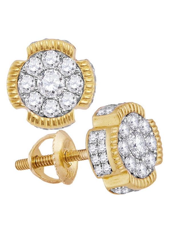 t.w Simulated Diamond Cluster Stud Earrings In 14K White Gold Over 0.10 ct