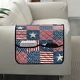 thumbnail image 4 of TSOVTHRID American Flag Grid Print Sofa Arm Cover Soft Couch Arm Protector, Arm Cover for Recliner, Furniture Protector for Leather Sofa Couch 4th of July Patriotic Living Room Decoration, 4 of 8