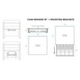 thumbnail image 4 of ANGEL POS 1520060 18-Inch Cash Drawer with Mounting Bracket and Cash Register, 4 of 5