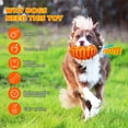 thumbnail image 5 of Juguete indestructible para perros, pelota resistente para perros, juguete masticable de goma, pelota chirriante, juguete para perros pequeños, medianos y grandes, color naranja., 5 of 5