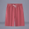 thumbnail image 1 of pstuiky Pantalones cortos para hombre, Pantalones cortos transpirables de color liso para hombre, informales, para vacaciones, con bolsillos Pantalones cortos de golf, 1 of 4