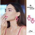 thumbnail image 4 of Pendientes de doble corazón, pendientes colgantes de corazón para mujer, pendientes colgantes de corazón de amor, regalo para el Día de San Valentín y el Día de la Madre - rosa bebé, 4 of 4