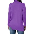 thumbnail image 2 of rrhss Women’s Turtle Neck Long Sleeve Warm Solid Color Casual Plain Pullover Sweater with Button, 2 of 5