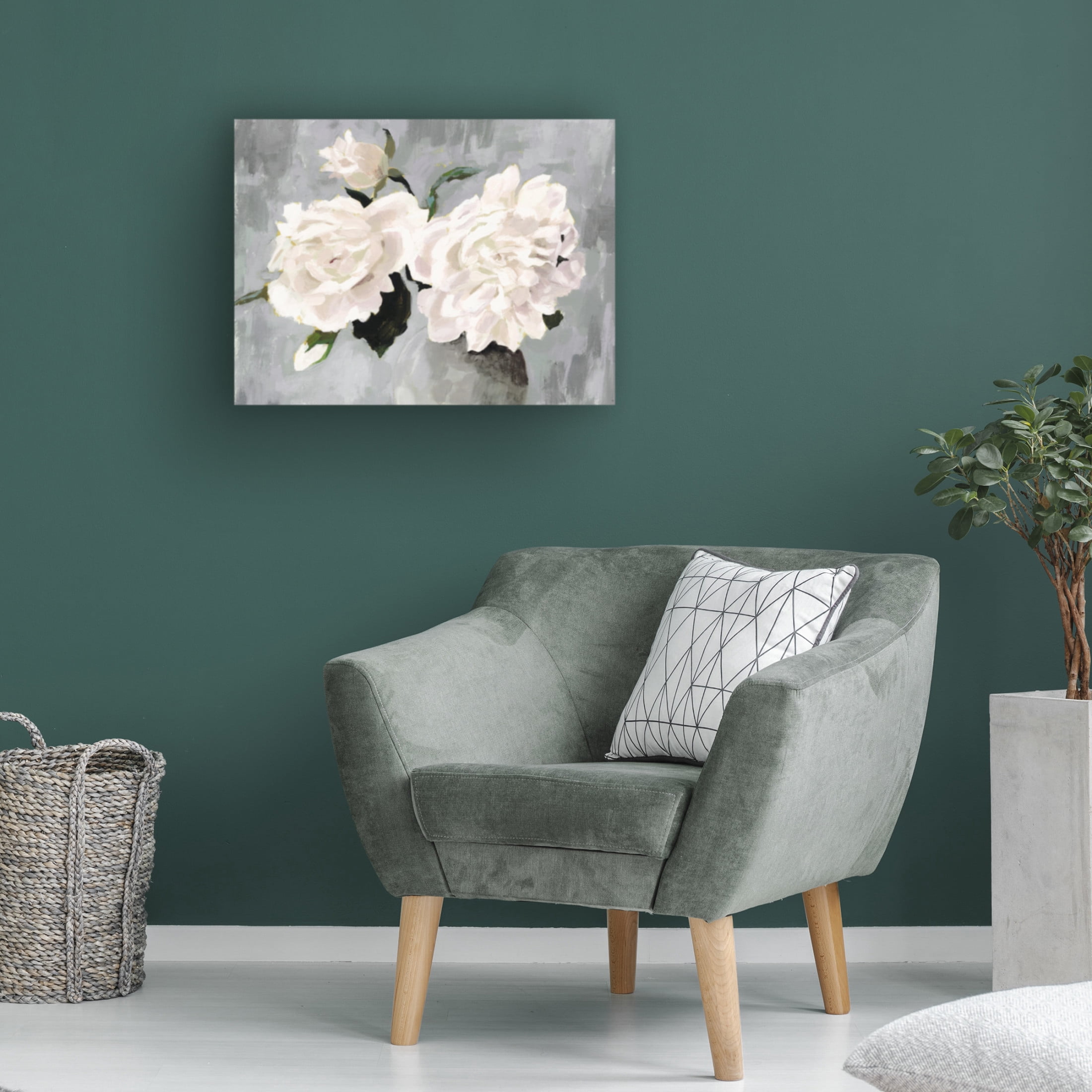 Trademark Fine Art Victoria Borges White Blooms in Gray Vase I Canvas Wall Art