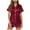 Wine, variant on Patlollav Womens Home Wear Pajamas Two-Piece Suit Short Sleeve Pants Pajama Set