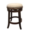 thumbnail image 2 of Contemporary Home Living Swivel Upholstered Seat Barstools - 25" - Set of 2 - Beige and Brown, 2 of 3