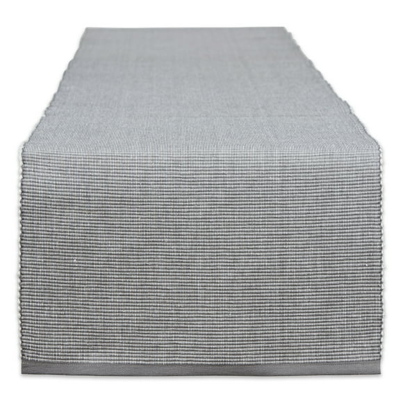 Design Imports CAMZ12087 DII Gray & White 2-Tone Ribbed Table Runner