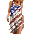 thumbnail image 1 of DYMADE Women Sleeveless Star Tank Dress Summer USA National Day Sundress, 1 of 4