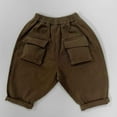 thumbnail image 4 of HXWCHs Boys' Athletic Track Pants - Breathable for Sports Boys Girls Casual Cargo Pants Summer Holiday Trousers with Multiple Pockets for toddlers Brown 2-3 Years, 4 of 4
