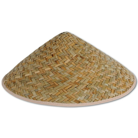 Party Central Club Pack of 60 Beige Straw Asian-Inspired Unisex Adult Sun Hats - One Size