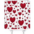 thumbnail image 3 of Valentine''s Day Shower Curtain Red Heart Sweet Love Pink Blush Romantic Couple Woman Girl Bathroom Home Curtain with Hooks,70" Wx70 H, 3 of 6