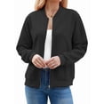 thumbnail image 3 of Women'S Zip Up Cardigan Sweater Hoodies Long Sleeve Jacket Outfits Crewneck Casual Coat Black XL, 3 of 10
