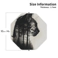 thumbnail image 2 of Honeii Double Exposure Cat Forest Print Leather Coaster Set of 4, Ideal for Safeguarding Your Furniture from Drinks Spills and Effortless Cleanup-Octagon, 2 of 6