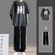thumbnail image 2 of Conjuntos de camisetas y pantalones para correr para hombre, de algodón suave, para correr, de dos piezas, estilo coreano, 2024, elegantes, tallas S, 2 of 4