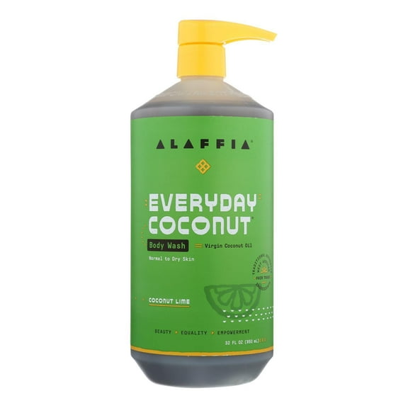 Alaffia Body Wash Ultra Hydrating Normal to Dry Skin Coconut Lime 32 fl oz 950 ml