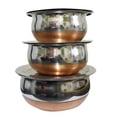 thumbnail image 2 of iKonbi Set of 3 Copper Bottom Serving Bowls with lid, 2 of 4