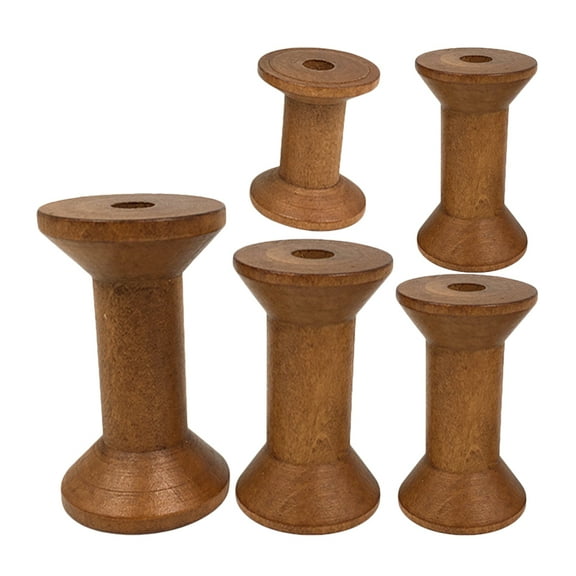 Chidian 5pcs Wood Yarn Holder Sewing Spools Holder Thread Holder Wooden Thread Spools Sewing Thread Spools