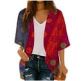 thumbnail image 2 of Neewe Women's Summer Flowy Kimono Cardigans Boho Beach Cover Up Tops Cover Up Swimwear Cardigan, 2 of 7