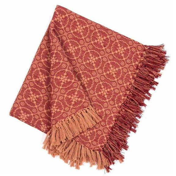 Marshfield Jacquard Woven Barn Red 50" x 60" Afghan by Raghu