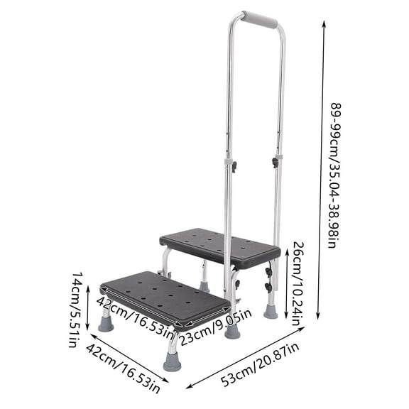 Heavy Duty 2 Steps Medical Foot Stool W/ Handle Freestanding Medical Foot Stool