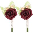 thumbnail image 1 of 2 piezas de ramilletes de flores artificiales para boda, para hombre y mujer, 1 of 8