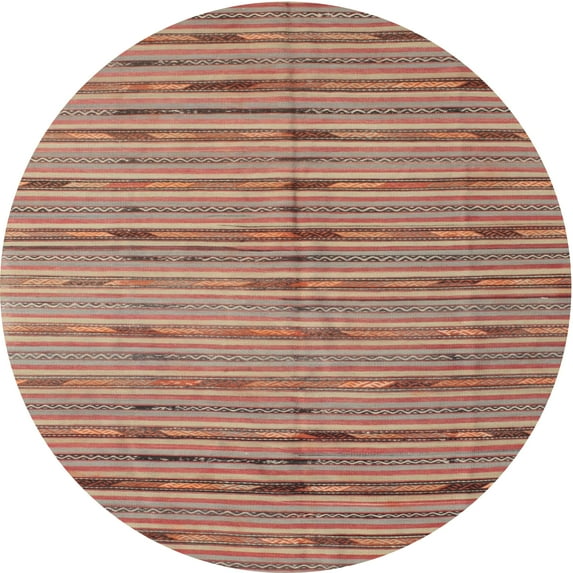 Ahgly Company Machine Washable Indoor Round Contemporary Camel Brown Area Rugs, 5' Round