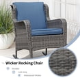 thumbnail image 4 of OC Orange-Casual Patio Resin Wicker Rocking Chair with Cushions, Outdoor Furniture Club Rocker Chair, Gray Wicker & Navy Cushions, 4 of 8