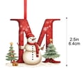 thumbnail image 3 of Snowman Alphabet Christmas Ornament, Acrylic Letter M Pendant, Festive Tree Decoration, 2.36 Inch, 3 of 6