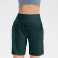 thumbnail image 4 of Kopltyrfg Women's High Waisted 9" Shorts with Zipper Pockets Athletic Workout Long Shorts for Women Knee Length Navy 2XL, 4 of 6