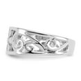 thumbnail image 4 of 14K White Gold Ring Band Toe Floral, Size 8, 4 of 5