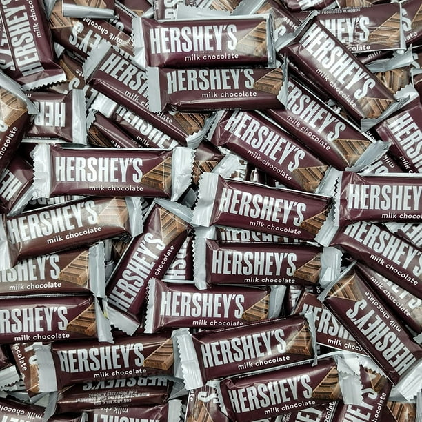 HERSHEY'S Chocolate Bar, Milk Chocolate Snack Size Candy Bar, 5 Pound ...