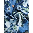 thumbnail image 6 of DARING DIVA Women's Silk Short Sleeves Floral Satin Pajama Sets M Blue Flowers, 6 of 7