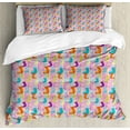 thumbnail image 1 of Christmas Duvet Cover Set Queen Size, Colorful New Years Theme Socks in Various Colors and Designs Holiday Season, Decorative 3 Piece Bedding Set with 2 Pillow Shams, Multicolor, by Ambesonne, 1 of 3