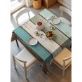 thumbnail image 6 of Farmhouse Teal Brown Table Cloth, Vintage Ombre Wooden Waterproof Tablecloth for Square Tables, Reusable Washable Fabric Table Cover for Restaurant Kitchen Dining Tables 60"x60", 6 of 6