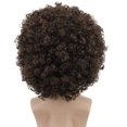 thumbnail image 4 of Peluca Karlery Afro de los años 70 y 80, corta, rizada, marrón oscuro, para hombre y mujer, 4 of 4
